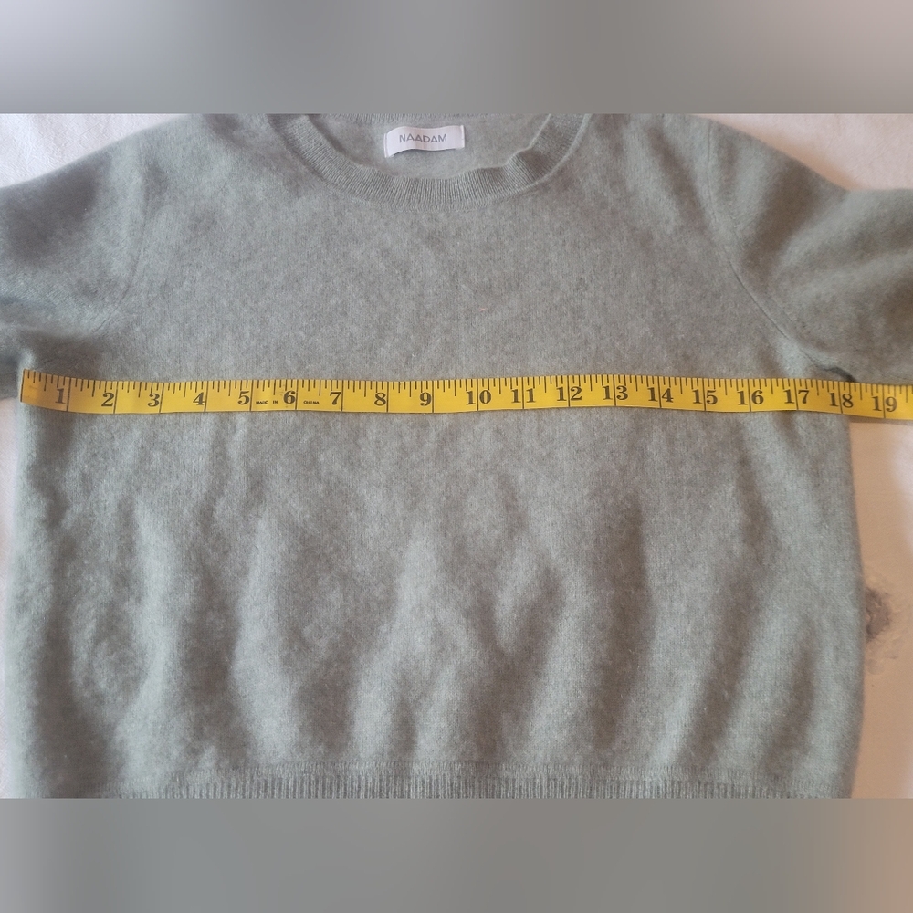 NAADAM Sage Green Cashmere Crew Neck Sweater - Picture 7 of 7